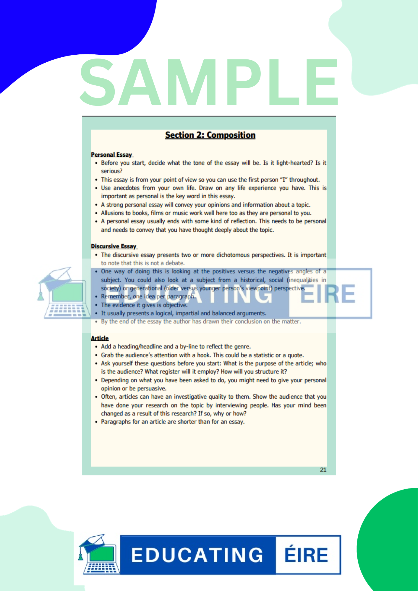 English: Paper One Notes Pack
