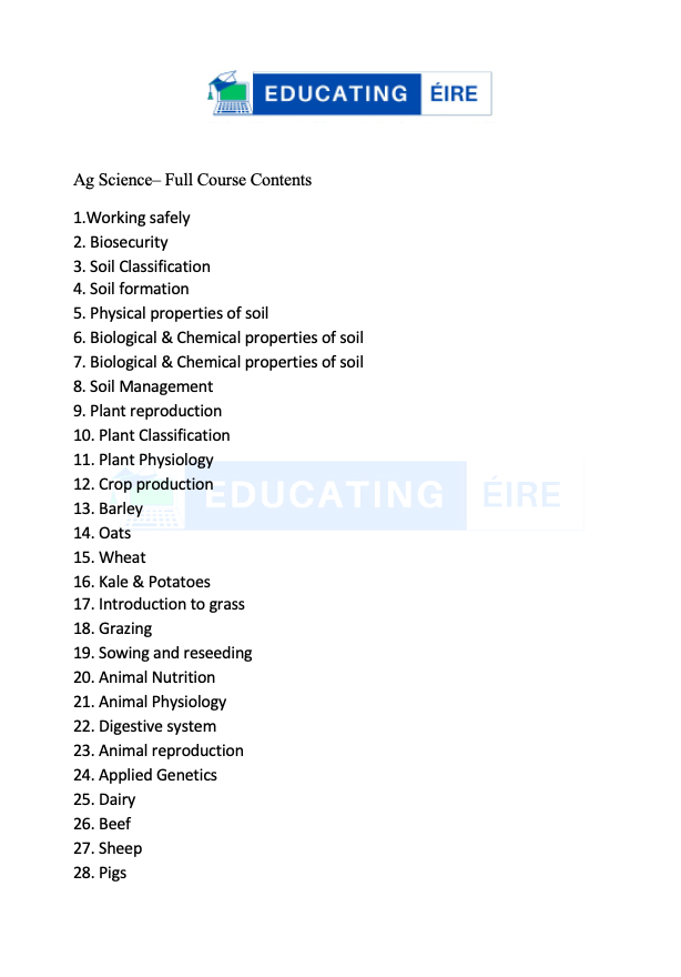 Ag Science Full Course Notes