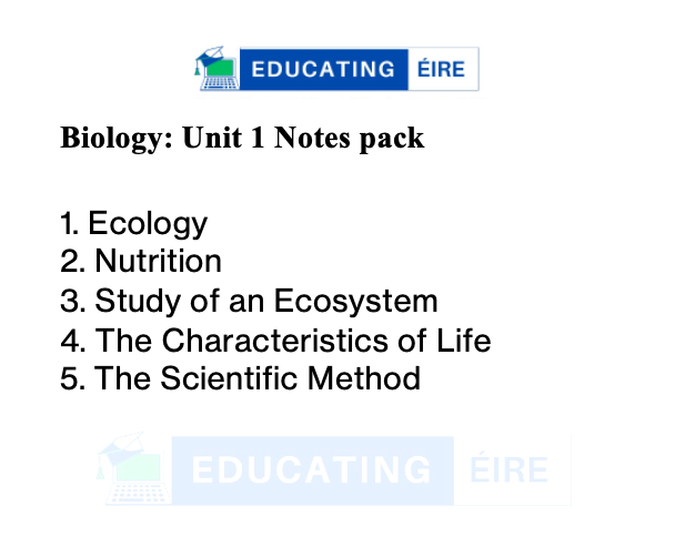 Biology: Unit One Notes Pack