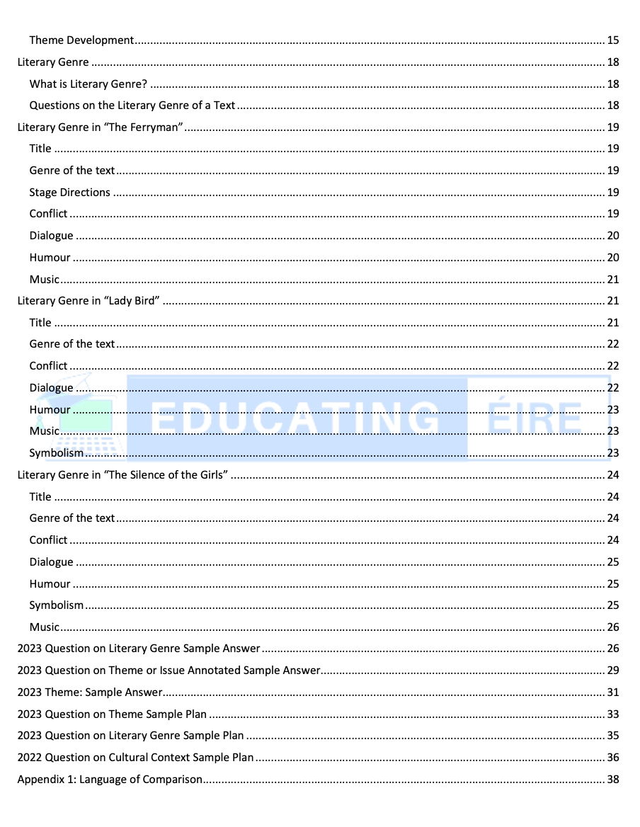 English: Comparative Study Notes Pack (2024)